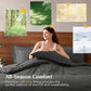 JOLLYVOGUE Queen Comforter Set, Cationic Dyeing Bed in a Bag 7 Pieces, Double-Tone Bedding Set with Down Alternative Comforter, Sheets, Pillowcases & Shams, Dark Grey