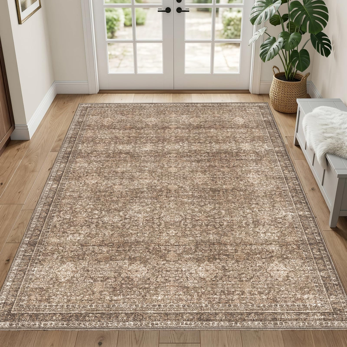 Sasttie 8x10 Area Rugs, Ultra-Soft Washable Rug for Living Room, Beige