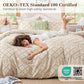 Boho Duvet Cover Set Queen Size, Tufted Embroidery Bedding, 3 PCS, Beige