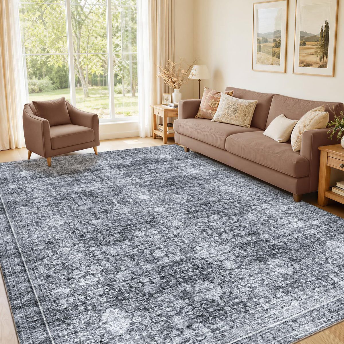 Sasttie 8x10 Area Rugs, Ultra-Soft Washable Rug for Living Room, Beige