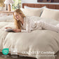 JOLLYVOGUE Waffle Wave Duvet Cover Set Queen Size, 3-Piece, Beige