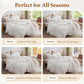 JOLLYVOGUE White Twin Size Comforter Set, 2 Pieces Seersucker Lightweight Fluffy Bedding Set, Twin Ruffle Comforter, All Season Soft Microfiber Shabby Chic Bed Set