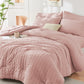 HYMOKEGE Full Size Comforter Sets Seersucker 7 Pieces, All Season Luxury Bed in a Bag for Bedroom, Bedding Set with Comforters, Sheets, Pillowcases & Shams, Dark Grey