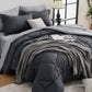 HEVUMYI 7-Piece Queen Comforter Set, Dark Grey Bed in a Bag