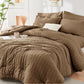 HYMOKEGE Full Size Comforter Sets Seersucker 7 Pieces, All Season Luxury Bed in a Bag for Bedroom, Bedding Set with Comforters, Sheets, Pillowcases & Shams, Dark Grey