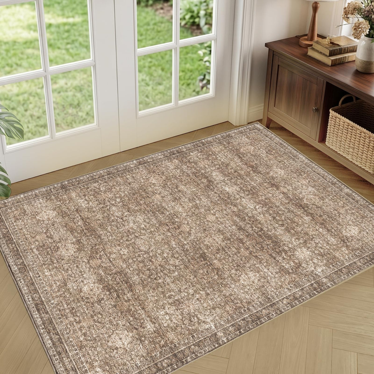 Sasttie 8x10 Area Rugs, Ultra-Soft Washable Rug for Living Room, Beige