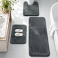 HUXMEYSON 3-Piece Memory Foam Bathroom Rug Set, Black