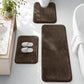 HUXMEYSON 3-Piece Memory Foam Bathroom Rug Set, Black