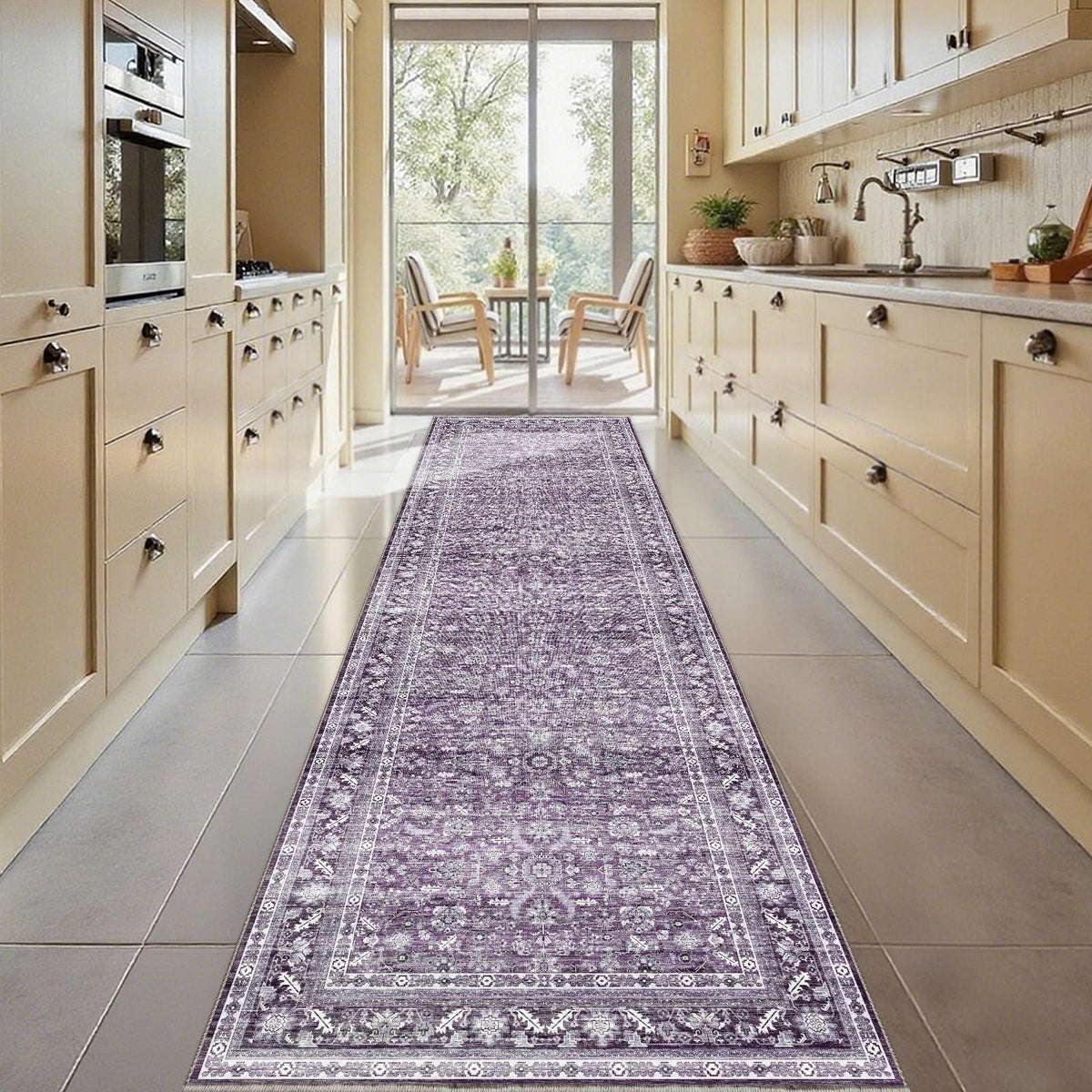OPPODREAM Vintage Blue Area Rugs 5x7, Washable Rug for Living Room