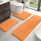 HUXMEYSON Bathroom Rugs Sets 3 Piece, Non-Slip & Quick Dry Bath Mat Set, Ultra Soft Velvet Bath Rugs for Bathroom, Toilet and Shower Floor, Grey
