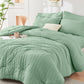 HYMOKEGE Full Size Comforter Sets Seersucker 7 Pieces, All Season Luxury Bed in a Bag for Bedroom, Bedding Set with Comforters, Sheets, Pillowcases & Shams, Dark Grey