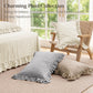 JOLLYVOGUE Beige Gingham Sheet Set Full, 4-Piece Ruffle Bedding