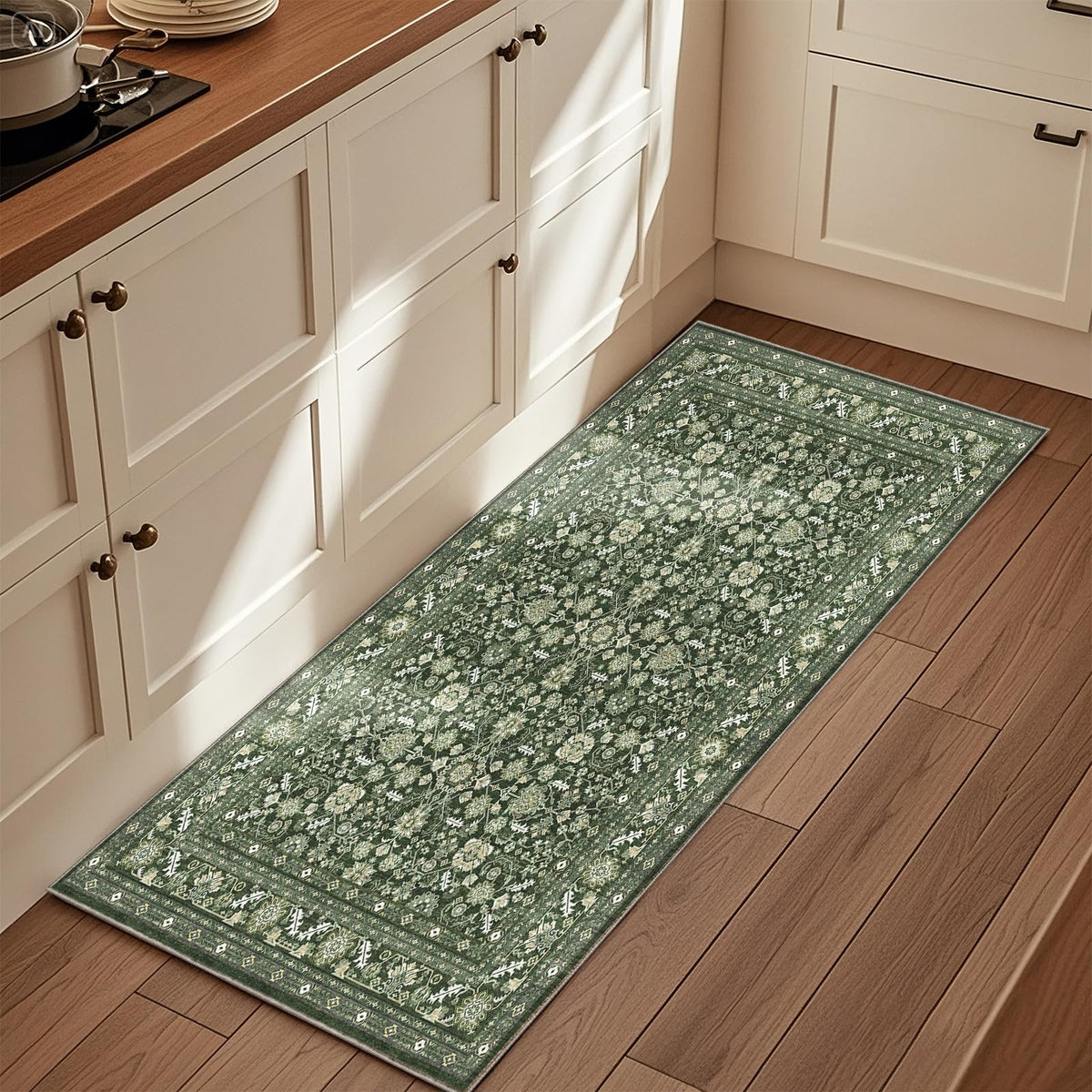 OPPODREAM Vintage Blue Area Rugs 5x7, Washable Rug for Living Room
