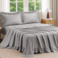 JOLLYVOGUE Beige Gingham Sheet Set Full, 4-Piece Ruffle Bedding