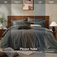 JOLLYVOGUE Queen Comforter Set, Cationic Dyeing Bed in a Bag 7 Pieces, Double-Tone Bedding Set with Down Alternative Comforter, Sheets, Pillowcases & Shams, Dark Grey