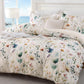 JOLLYVOGUE Floral Duvet Cover Full, 3Pcs Reversible Beige Duvet Cover Set