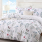 JOLLYVOGUE Floral Duvet Cover Full, 3Pcs Reversible Beige Duvet Cover Set