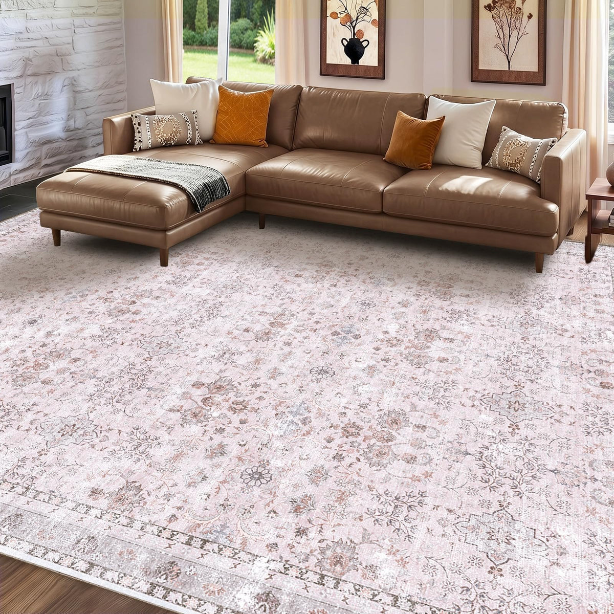 Sasttie 8x10 Area Rugs, Ultra-Soft Washable Rug for Living Room, Beige