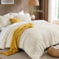 JOLLYVOGUE Queen Comforter Set 7-Piece, Boho Tufted Bed in a Bag, Beige
