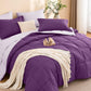 MUXHOMO Queen Comforter Set with Sheets Brown - 7 Pieces Bed in a Bag