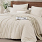 JOLLYVOGUE Queen Comforter Set, Cationic Dyeing Bed in a Bag 7 Pieces, Double-Tone Bedding Set with Down Alternative Comforter, Sheets, Pillowcases & Shams, Dark Grey