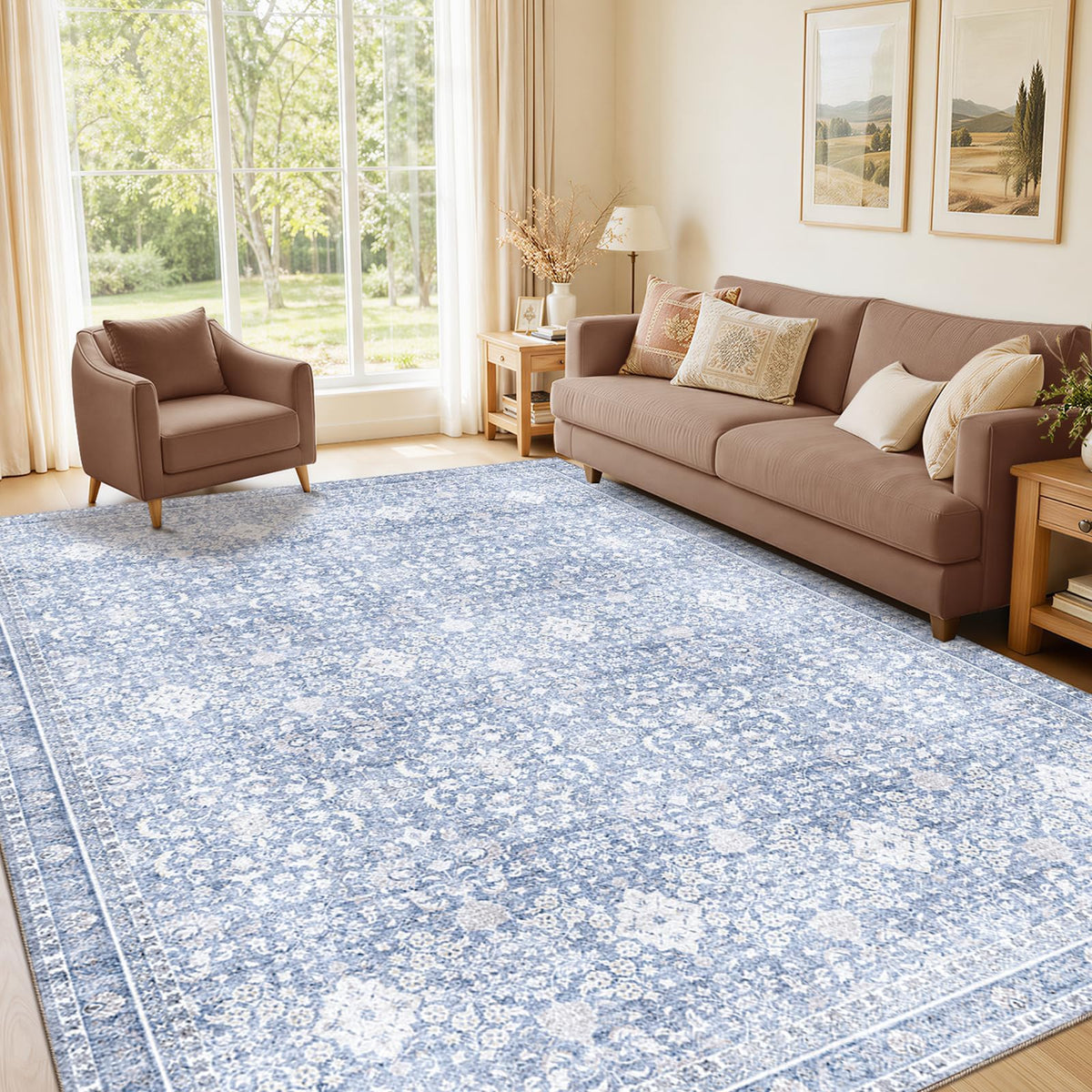 Sasttie 8x10 Area Rugs, Ultra-Soft Washable Rug for Living Room, Beige