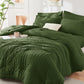 HYMOKEGE Full Size Comforter Sets Seersucker 7 Pieces, All Season Luxury Bed in a Bag for Bedroom, Bedding Set with Comforters, Sheets, Pillowcases & Shams, Dark Grey