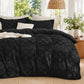 Boho Duvet Cover Set Queen Size, Tufted Embroidery Bedding, 3 PCS, Beige