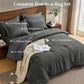 JOLLYVOGUE Queen Comforter Set, Cationic Dyeing Bed in a Bag 7 Pieces, Double-Tone Bedding Set with Down Alternative Comforter, Sheets, Pillowcases & Shams, Dark Grey