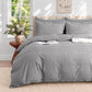 JOLLYVOGUE Brown Queen Comforter Set, 7 Pieces Gingham Bed in a Bag