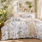 MUXHOMO Duvet Cover Twin/Twin XL Size, 2-Piece Beige Leaves Bedding Set