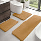 HUXMEYSON Bathroom Rugs Sets 3 Piece, Non-Slip & Quick Dry Bath Mat Set, Ultra Soft Velvet Bath Rugs for Bathroom, Toilet and Shower Floor, Grey