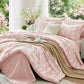 MUXHOMO Sage Green TwinXL Comforter Set, Elegant Floral Print Bed in a Bag 5 Pieces, Ultra Soft & Breathable Reversible Botanical Pattern Bedding Set with Comforter, Sheets, Pillowcase, and Sham