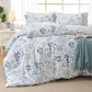 MUXHOMO Sage Green TwinXL Comforter Set, Elegant Floral Print Bed in a Bag 5 Pieces, Ultra Soft & Breathable Reversible Botanical Pattern Bedding Set with Comforter, Sheets, Pillowcase, and Sham