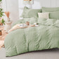 Duvet Cover Queen Size, Seersucker Bedding Set, 3 Pieces, Dark Grey