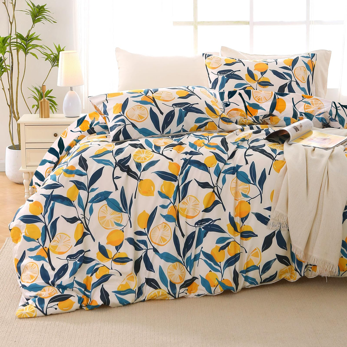 MUXHOMO Sage Green TwinXL Comforter Set, Elegant Floral Print Bed in a Bag 5 Pieces, Ultra Soft & Breathable Reversible Botanical Pattern Bedding Set with Comforter, Sheets, Pillowcase, and Sham