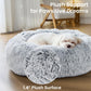 JOLLYVOGUE Small Dog Bed, Calming Dog Beds for Small Dogs & Indoor Cats - 20 Inches Donut Washable Cat Bed for Kittens & Puppies, Round Fluffy Plush Faux Fur Pet Beds(Smoke Grey)