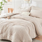 HYMOKEGE Full Size Comforter Sets Seersucker 7 Pieces, All Season Luxury Bed in a Bag for Bedroom, Bedding Set with Comforters, Sheets, Pillowcases & Shams, Dark Grey