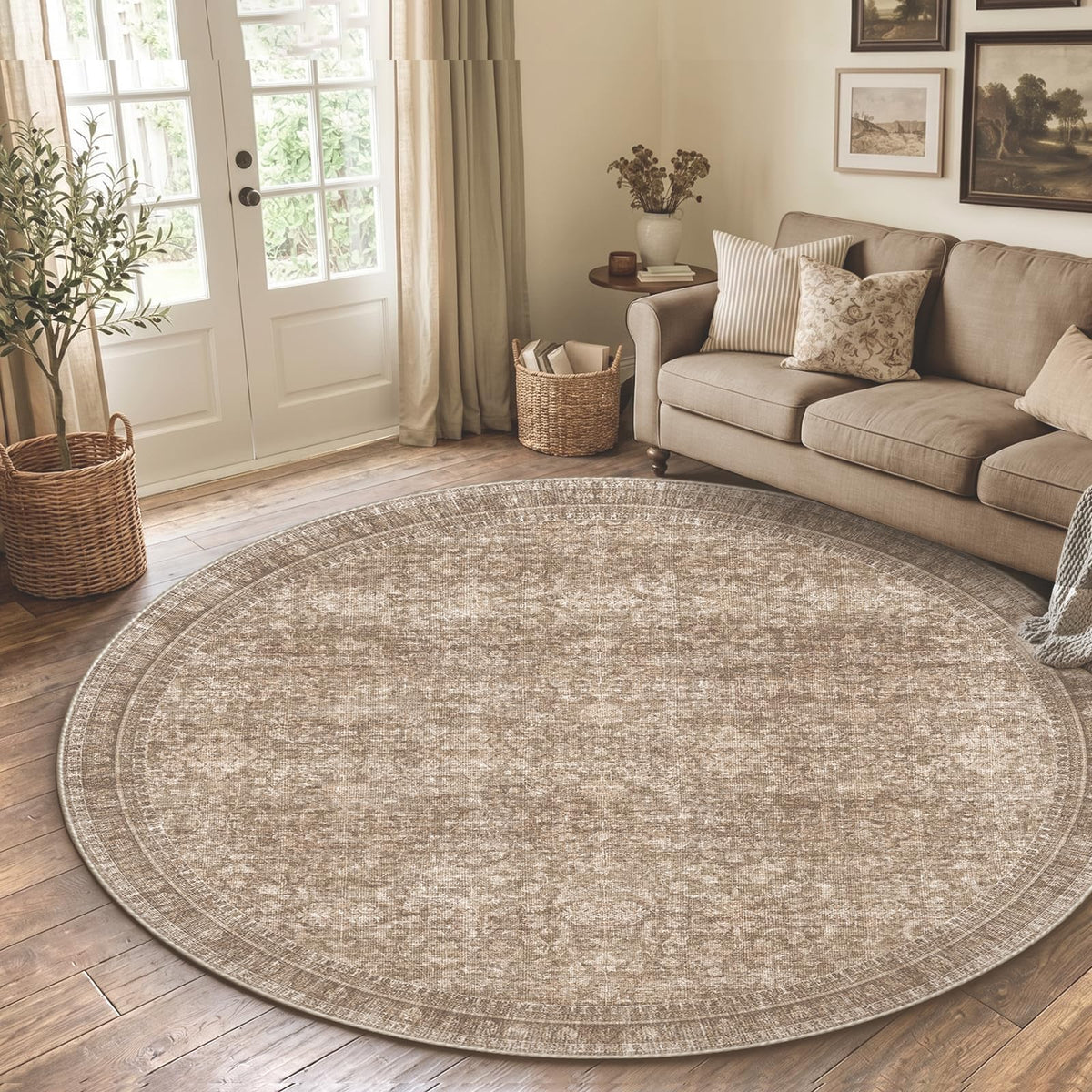 Sasttie 8x10 Area Rugs, Ultra-Soft Washable Rug for Living Room, Beige