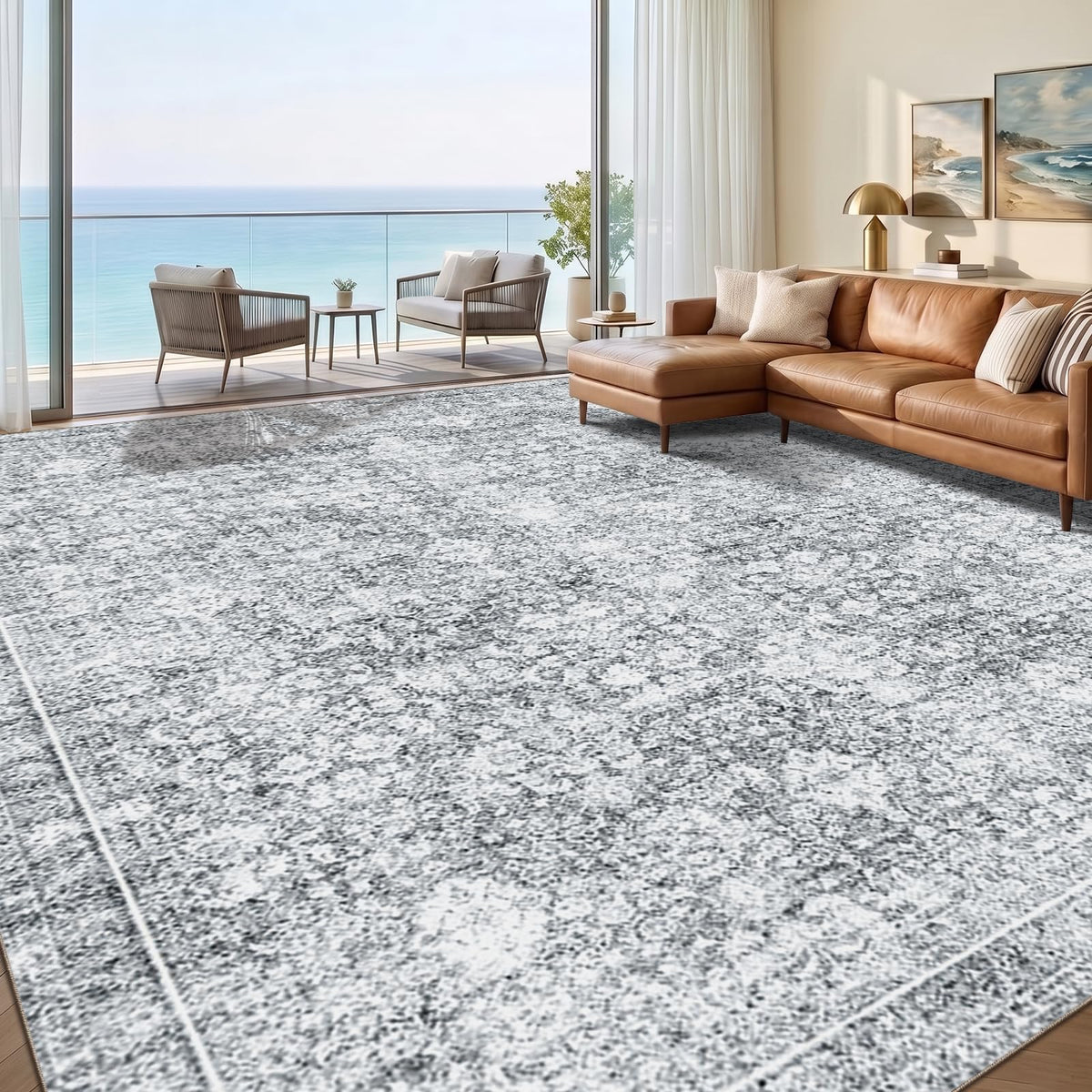 Sasttie 8x10 Area Rugs, Ultra-Soft Washable Rug for Living Room, Beige