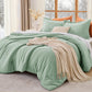 MUXHOMO Beige Twin/Twin XL Comforter Set, All Season Ultra Soft Down Alternative Bedding - 2 Piece Lightweight Bed Set Includes 1 Comforter (68"x88") and 1 Pillow Shams (20"x26")
