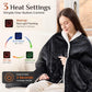 JOLLYVOGUE USB Heated Wearable Blanket with Snaps, 35 x 63 Inch, Black