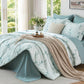 MUXHOMO Twin XL Comforter Set, 7-Piece Floral Bed in a Bag, Sage Green