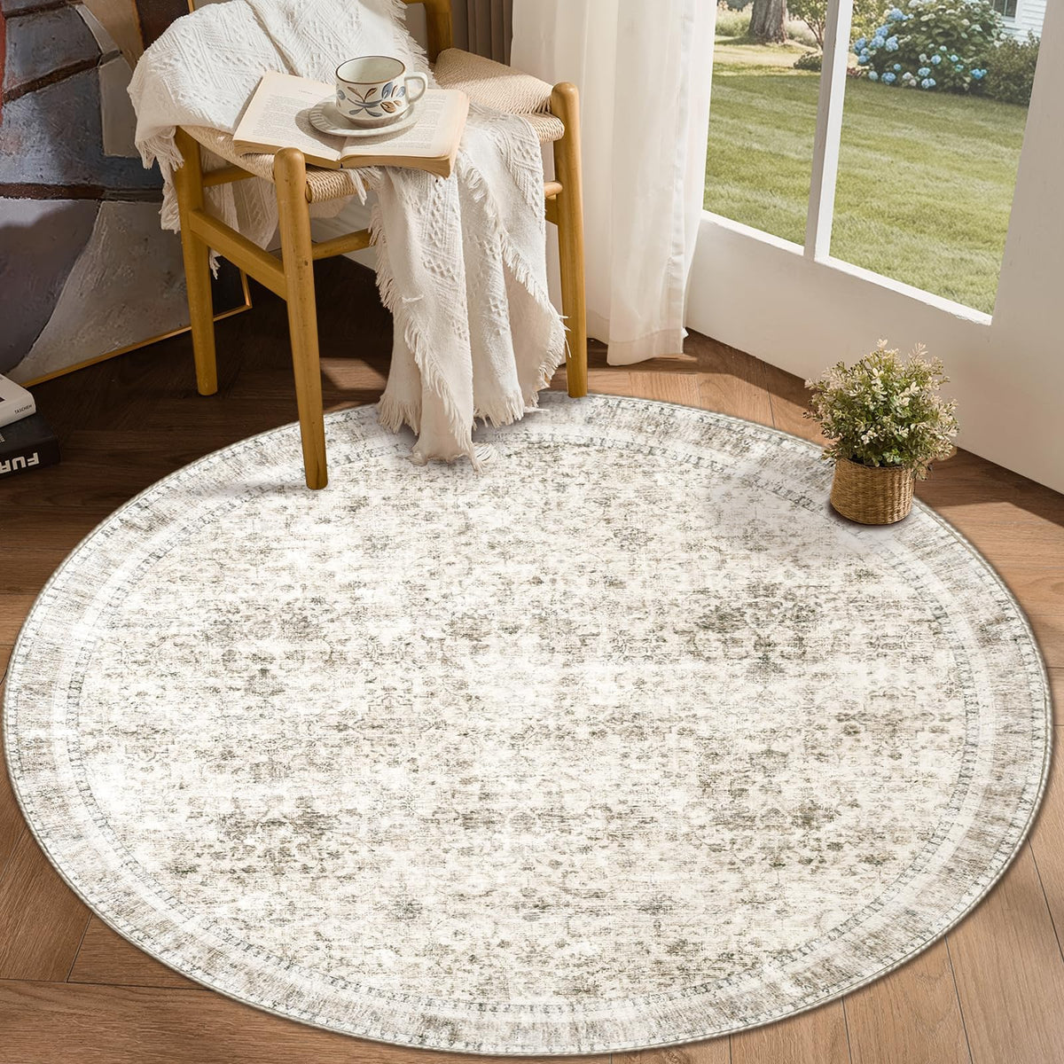 Sasttie 8x10 Area Rugs, Ultra-Soft Washable Rug for Living Room, Beige