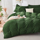 Duvet Cover Queen Size, Seersucker Bedding Set, 3 Pieces, Dark Grey