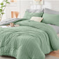 HYMOKEGE Full Size Comforter Sets Seersucker 7 Pieces, All Season Luxury Bed in a Bag for Bedroom, Bedding Set with Comforters, Sheets, Pillowcases & Shams, Dark Grey