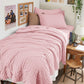 HYMOKEGE Full Size Comforter Sets Seersucker 7 Pieces, All Season Luxury Bed in a Bag for Bedroom, Bedding Set with Comforters, Sheets, Pillowcases & Shams, Dark Grey