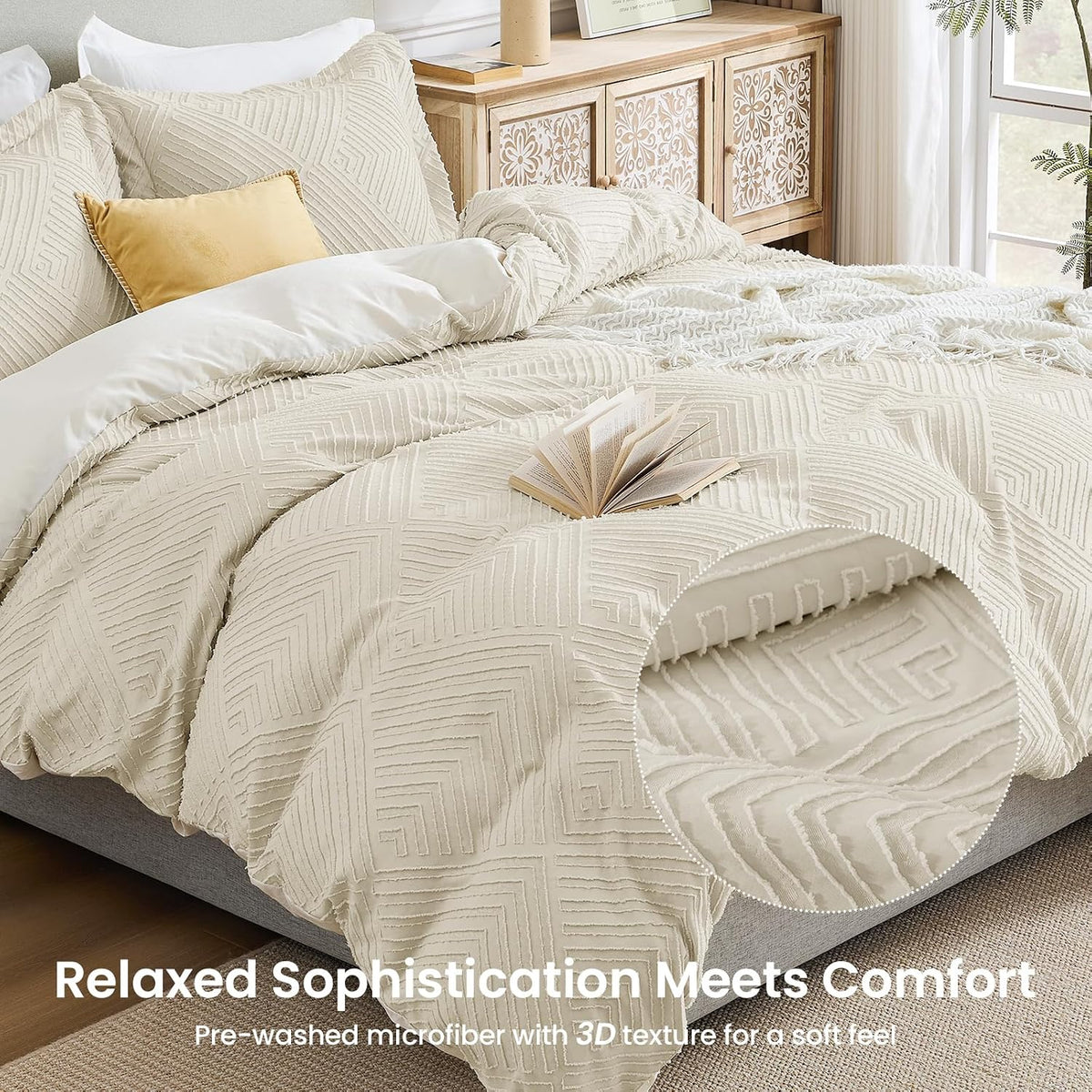 JOLLYVOGUE Twin/Twin XL Duvet Cover, 2-Piece, Soft Pre-Washed Microfiber