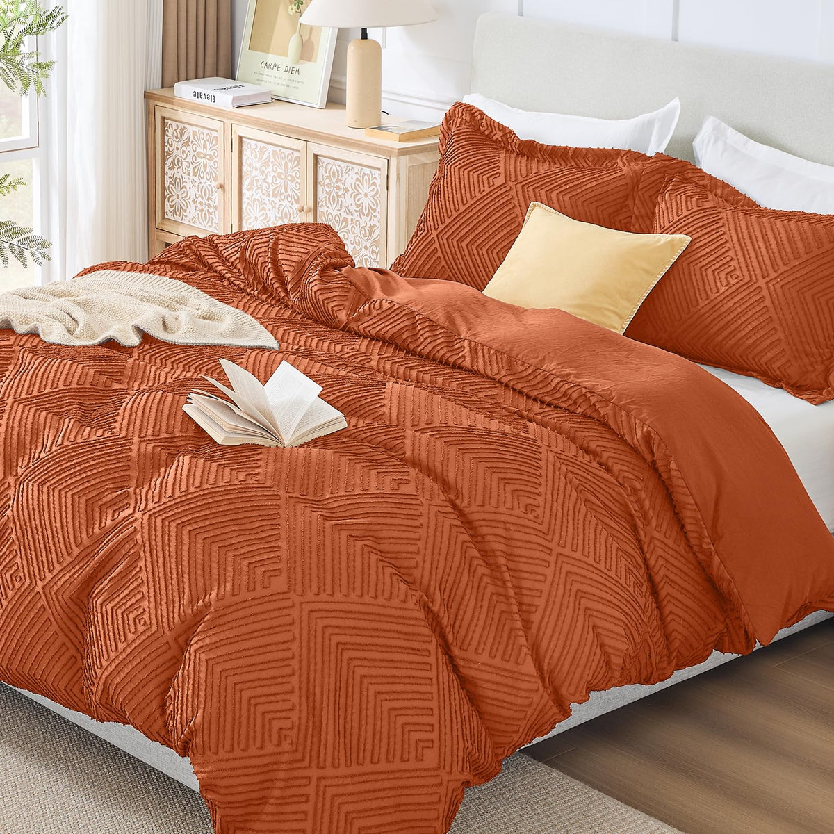 JOLLYVOGUE Twin/Twin XL Duvet Cover, 2-Piece, Soft Pre-Washed Microfiber
