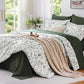 MUXHOMO Twin XL Comforter Set, 7-Piece Floral Bed in a Bag, Sage Green